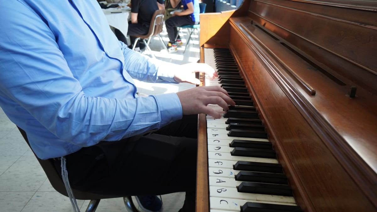 WHHS student at the piano
