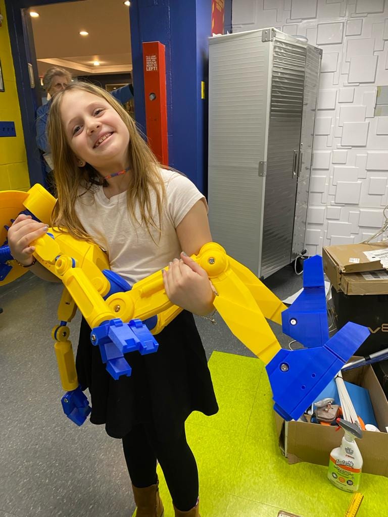 A WHHS student with a 3D-printed project